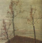 Egon Schiele Autumn Trees oil on canvas